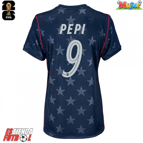 Estados Unidos Ricardo Pepi #9 Segunda Equipación Mujer Mundial 2026 Manga Corta
